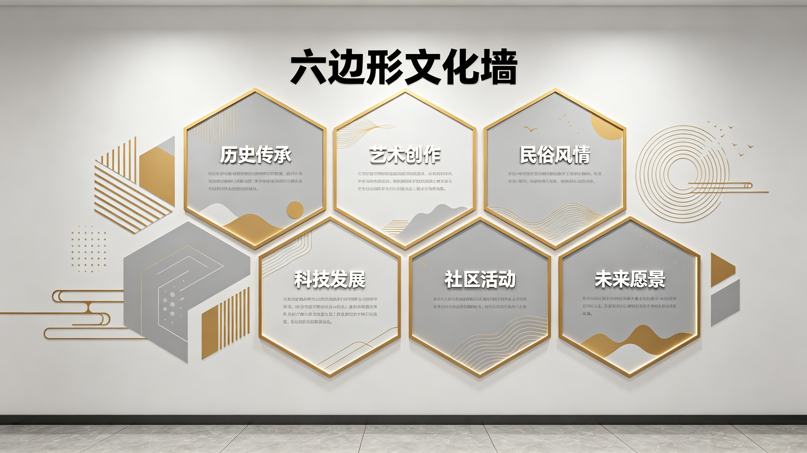 宁南企业文化墙 | 六边形信息美学